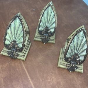 Vintage from the 1980s  Set of 3  of Plaster Drapery Rod Wall Scones/Holders
